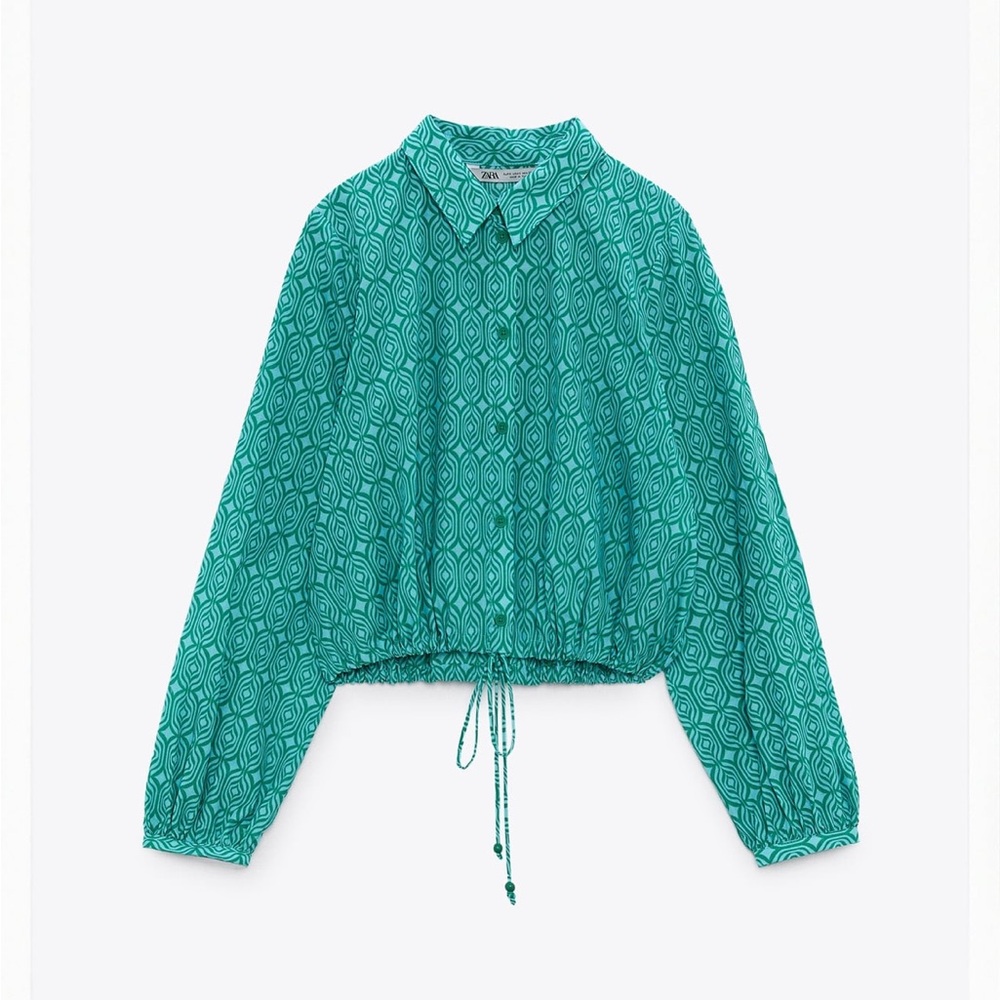 TIED PRINTED BLOUSE